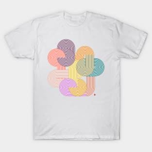 Abstract circles - geometric retro lines T-Shirt